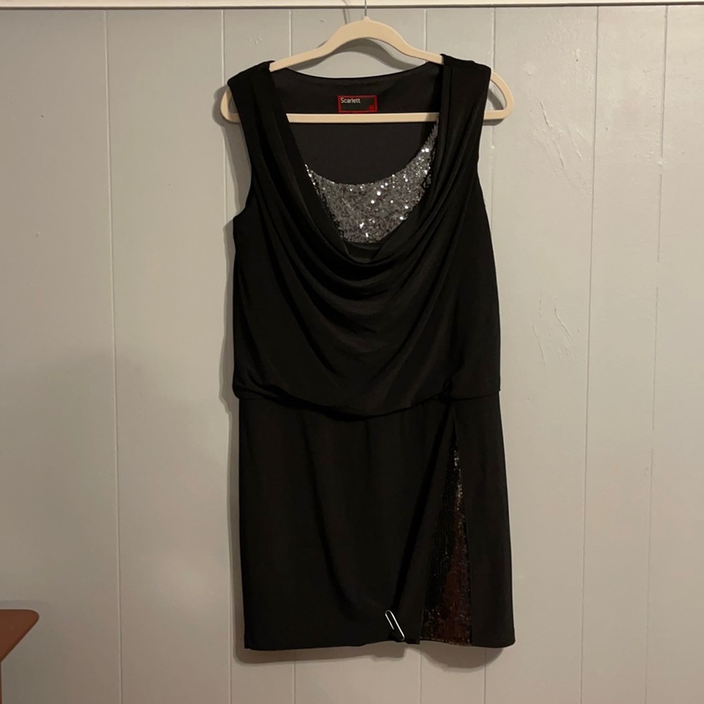 Black and silver cocktail dress